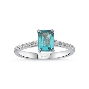 1.02 Karat Pırlanta ve Blue Topaz Taşlı Altın Yüzük